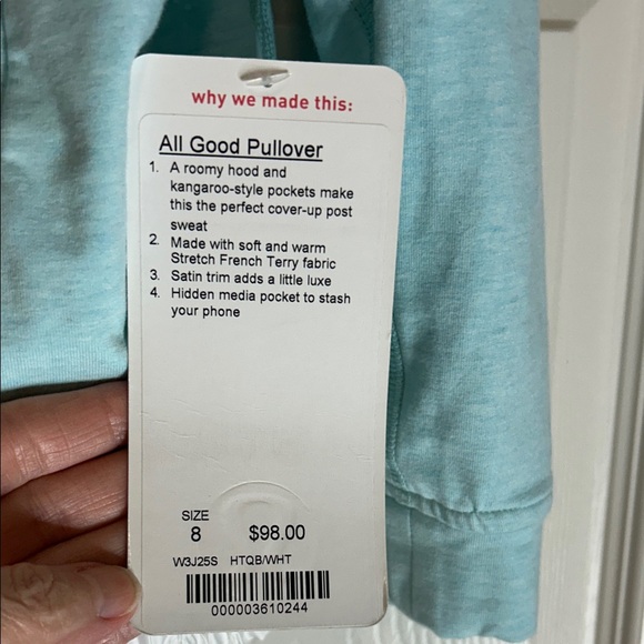 Lululemon All Good Pullover Women's Light Green Hoodie Size 8 - Picture 3 of 12